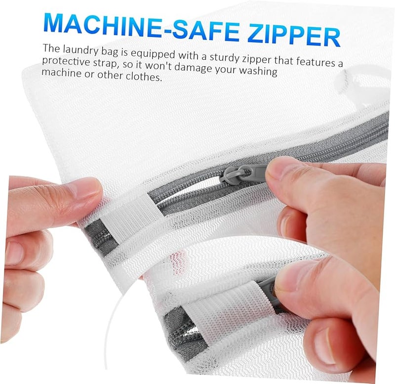 ميكينونا حقيبة غسيل شبكية ناعمة رمادية بحافظة سحاب لحماية الأقمشة الحساسة في الغسالة - Image 3